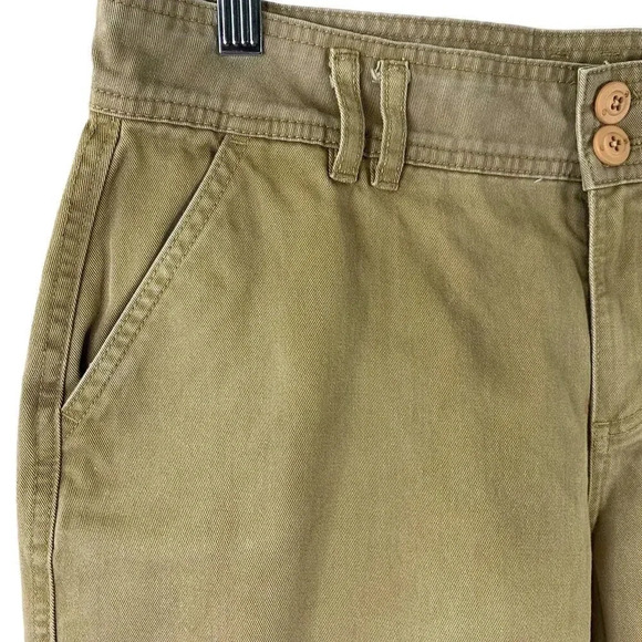 London & London Canvas Bermuda Mid Rise Jeans Shorts Straight Leg Size 10 Khaki - Picture 4 of 10
